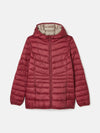 Kenley Dark Red Showerproof Padded Coat with Hood