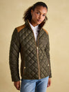 Braemar Luxe Khaki Green Showerproof Diamond Quilted Coat