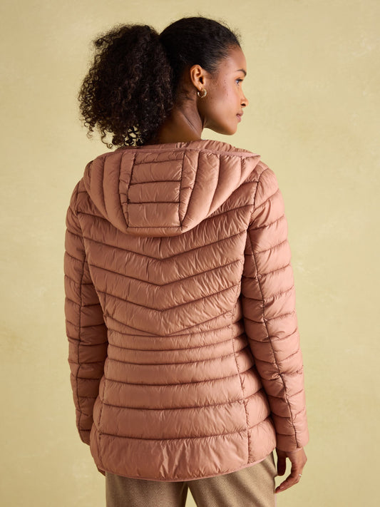 Kenley Pink Showerproof Padded Coat with Hood