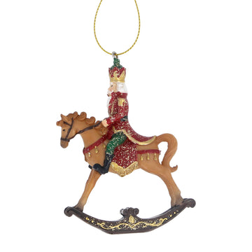 Nutcracker on Horse Resin Decoration (10cm)