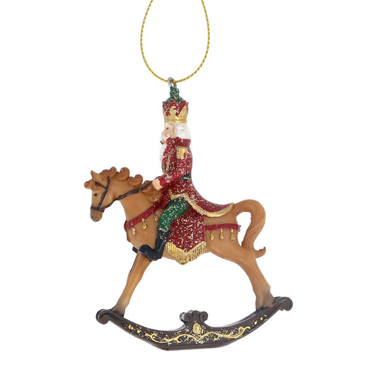 Nutcracker on Horse Resin Decoration (10cm)