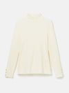 Amy Cream Ribbed Long Sleeve High Neck Jersey Top