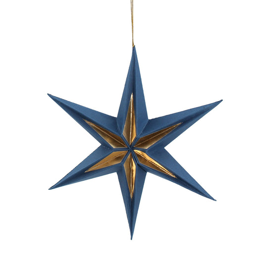 Blue & Gold 6-Point Star Decoration
