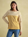 New Harbour Yellow/ Cream Boat Neck Breton Top