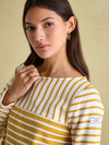 New Harbour Yellow/ Cream Boat Neck Breton Top