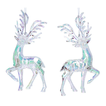 Iridescent Reindeer Acrylic Decoration (14cm)