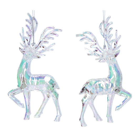 Iridescent Reindeer Acrylic Decoration (14cm)