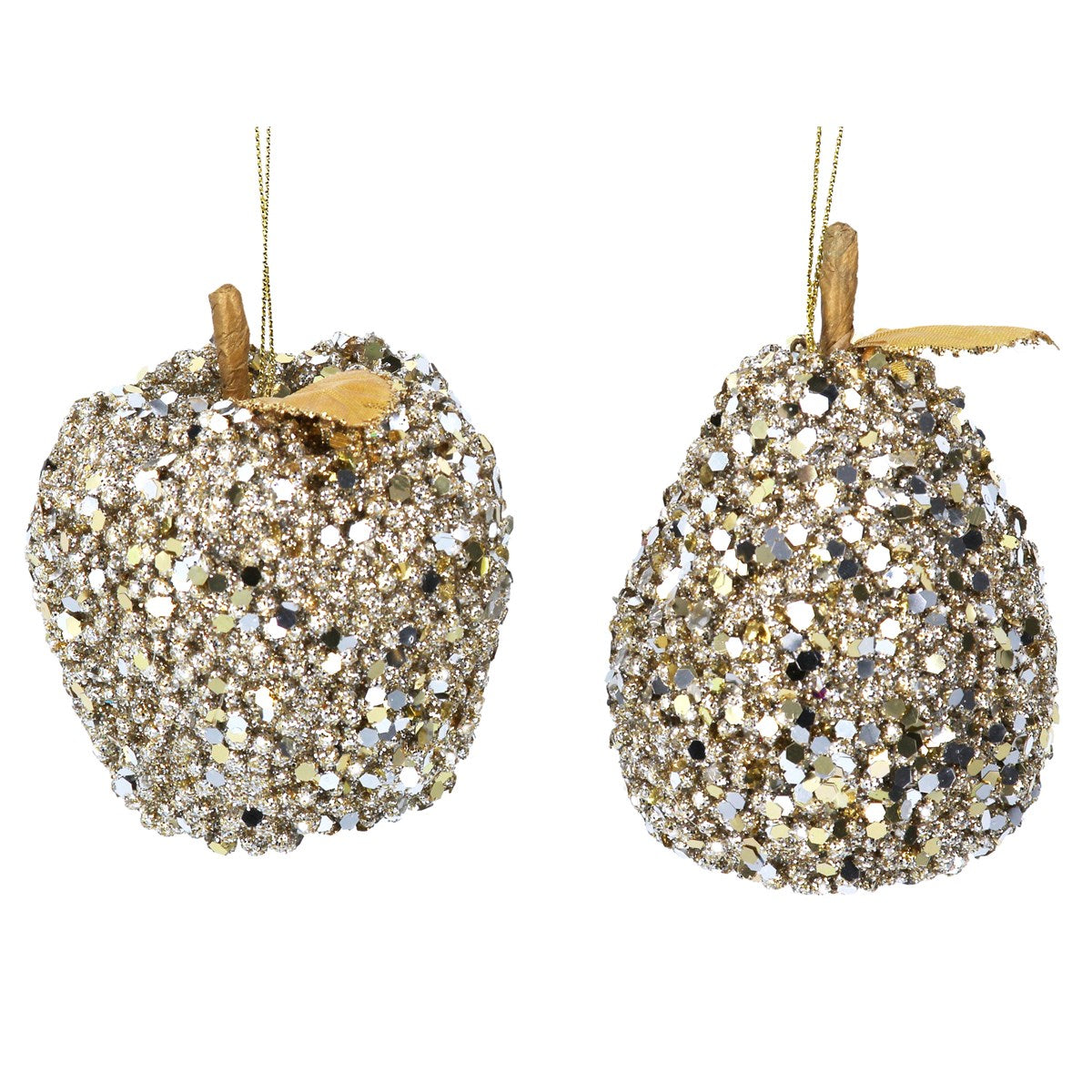 Sequin Apple or Pear Dec/Pale Gold