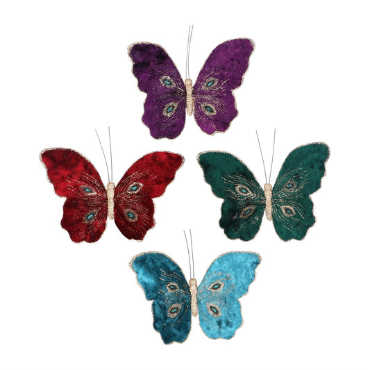 Diamante Butterfly Fabric Clip on Decoration