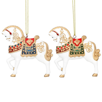 Horse with Saddle Resin Decoration (7cm)