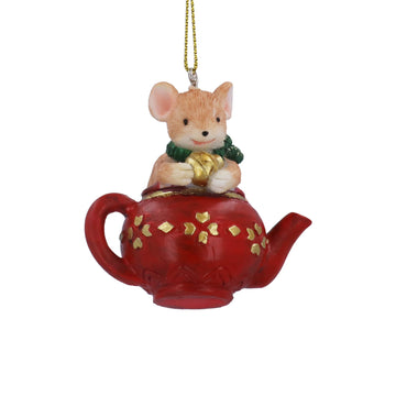 Mouse in Teapot Resin Decoration (5cm)