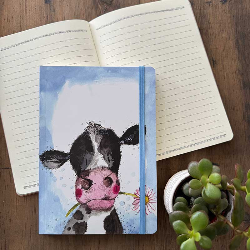 Cow and Daisy Large Notebook