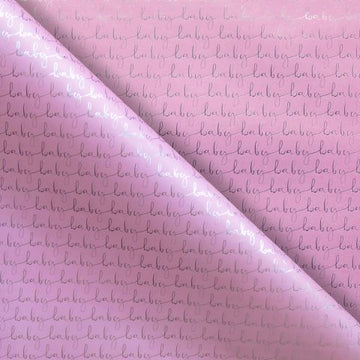 Gift Wrap Baby Script Pink Foil