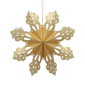 Gold Fretwork Snowflake Paper Decoration (30cm)