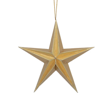 Gold 5-Point Star Paper Decoration (15cm)