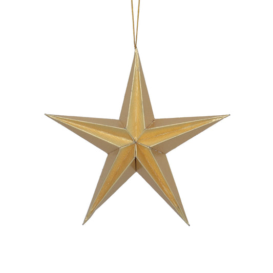 Gold 5-Point Star Paper Decoration (15cm)