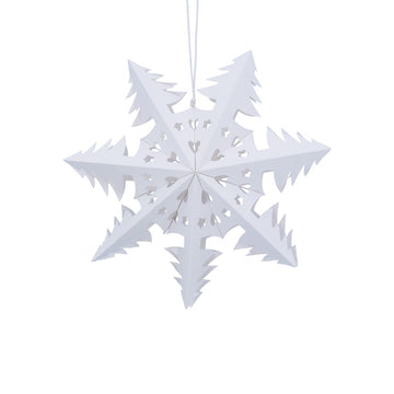 White Tree Spoke Snowflake Paper Decoration (19cm)