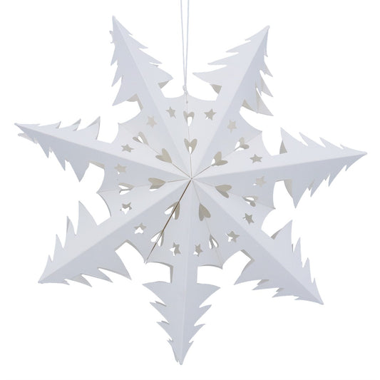 White Tree Spoke Snowflake Paper Decoration (30cm)