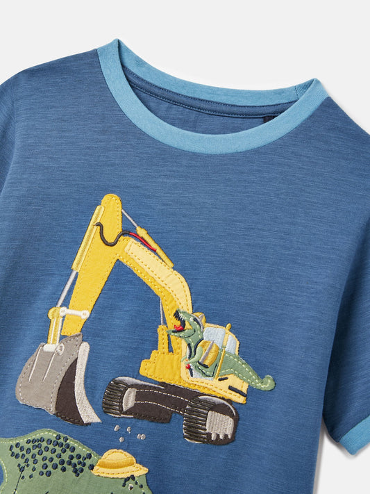 Archie Blue Dinosaur Artwork T-Shirt