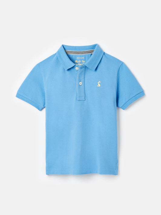 Woody Blue Pique Cotton Polo Shirt