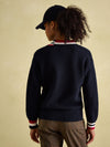 Dawson Navy Cable Knit Cricket Jumper