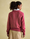 Mia Raspberry Pink Pointelle Jumper with Open Collar