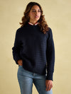 Bernie Navy Crew Neck Textured Jumper