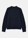 Bernie Navy Crew Neck Textured Jumper