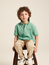 Woody Green Pique Cotton Polo Shirt