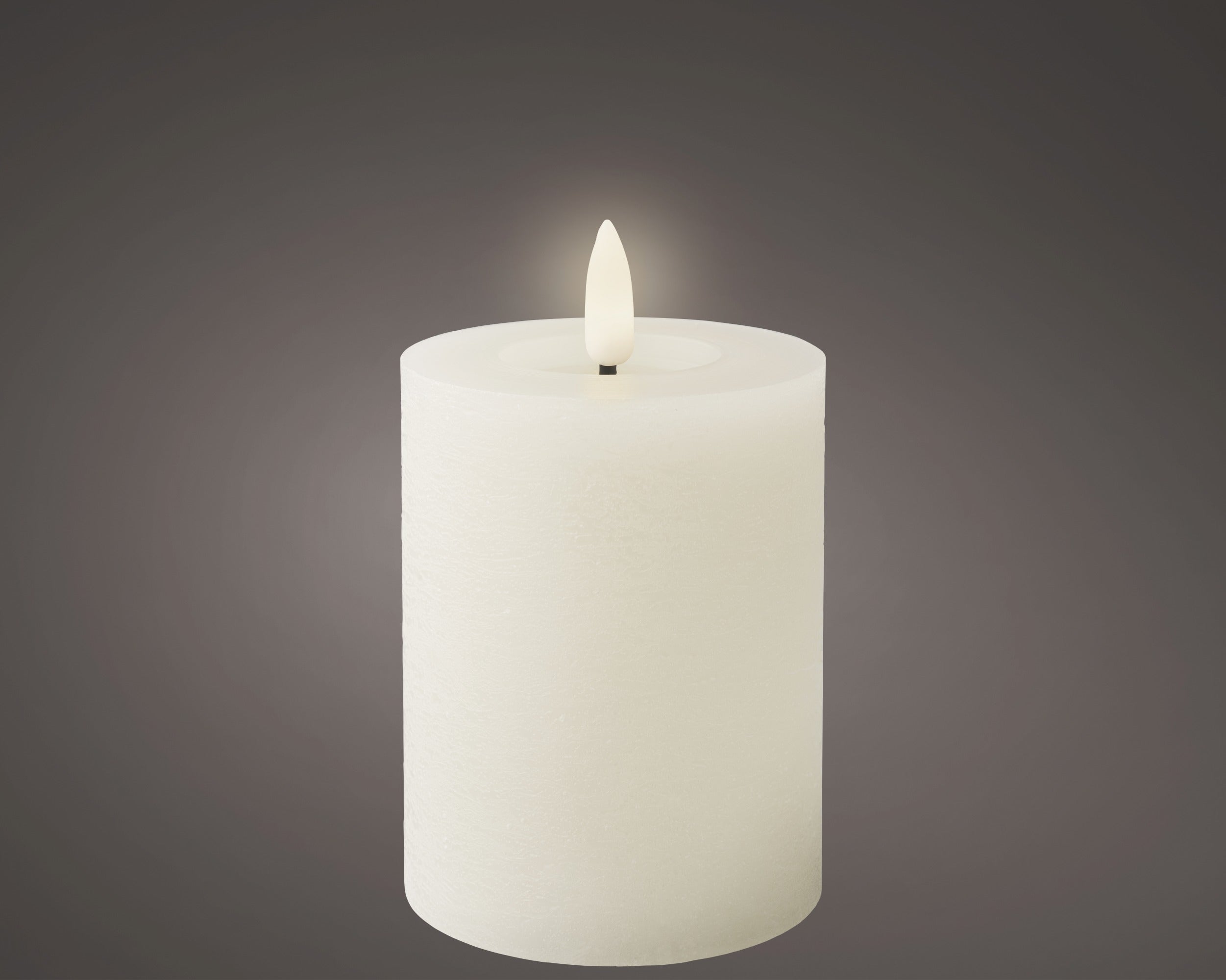 Lumineo Rustic Wax Wick Candle with Flame Effect