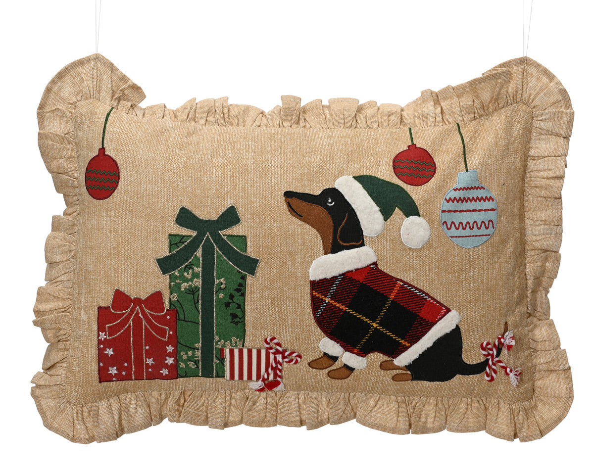 Decoris Christmas Dog Cushion 50 x 30 cm