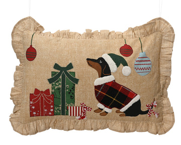 Decoris Christmas Dog Cushion 50 x 30 cm