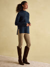 Betsy Navy Button Shoulder Cable Jumper