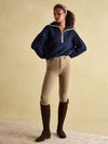 Elmore Navy Knitted Quarter Zip Jumper