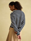 Constance Navy & White Striped Cotton Cardigan