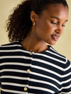 Constance Navy & White Striped Cotton Cardigan