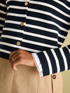 Constance Navy & White Striped Cotton Cardigan