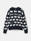 What The Flock Navy/White Intarsia Sheep Jumper