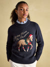 Noelle Navy Intarsia Christmas Jumper