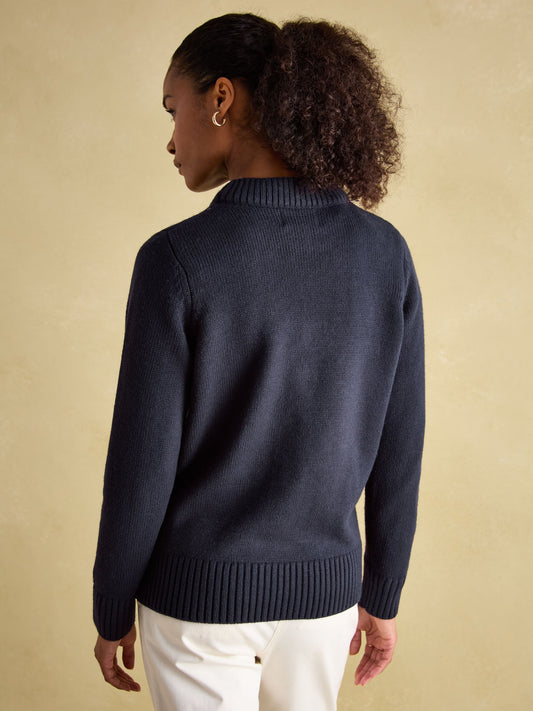 Noelle Navy Intarsia Christmas Jumper