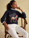 Noelle Navy Intarsia Christmas Jumper