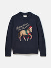 Noelle Navy Intarsia Christmas Jumper