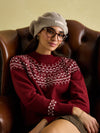 Eve Red Festive Fair Isle Jumper