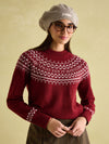 Eve Red Festive Fair Isle Jumper