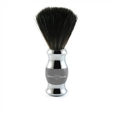 Grey & Chrome Shaving Brush (Black Synthetic)