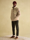 Billy Cream Quarter Zip Borg Fleece Sweatshirt