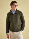 Malton Green Quilted Jersey Pullover Sweatshirt