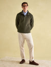 Malton Green Quilted Jersey Pullover Sweatshirt