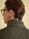 Malton Green Quilted Jersey Pullover Sweatshirt