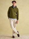 Alistair Khaki Green Quarter Zip Cotton Sweatshirt